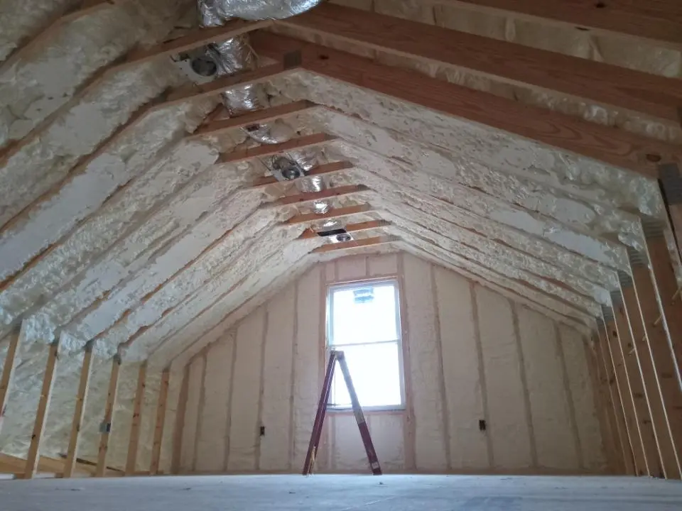 Spray foam roofing application for Crawl Space Insulation project in Grosse Pointe Park